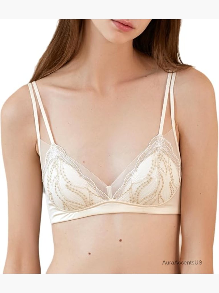 Embrace Lace Bra, Wireless Triangle Padded Bralette For Small Busts